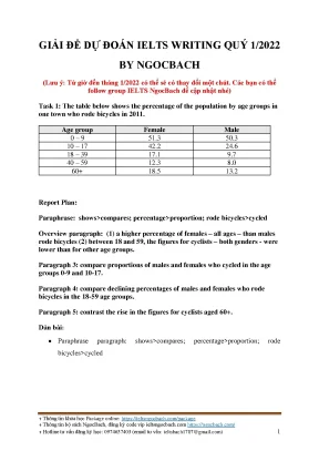 Tiểu luận giải đề dự đoán ielts writing quý 12022