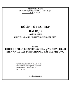 Thiết kế phần điện trong nhà máy điện trạm biến áp và cấp điện cho phụ tải địa phương