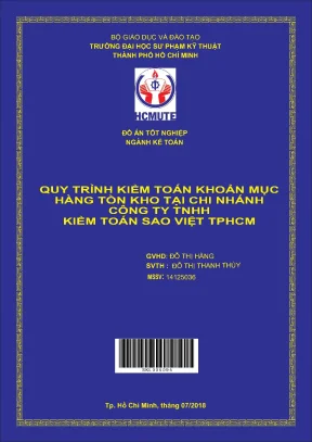 Đồ án hcmute quy trình kiểm toán khoản mục hàng tồn kho tại chi nhánh công ty tnhh kiểm toán sao việt tphcm
