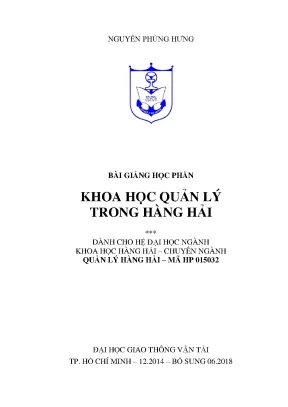 Bài giảng học phần khoa học quản lý trong hàng hải