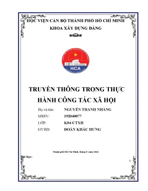 Tiểu luận truyền thông trong thực hành công tác xã hội