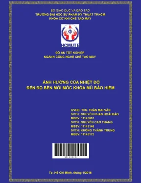 Đồ án hcmute ảnh hưởng của nhiệt độ đến độ bền mỏi móc khóa mũ bảo hiểm