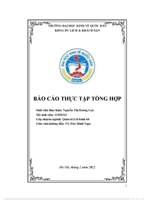 Tiểu luận báo cáo thực tập tổng hợp công ty lữ hành quốc tế bạch dương travel