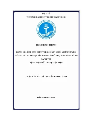 Đánh giá kết quả điều trị gãy kín khối mấu chuyển xương đùi bằng nẹp vít khóa có hỗ trợ màn hình tăng sáng tại bệnh viện hữu nghị việt tiệp