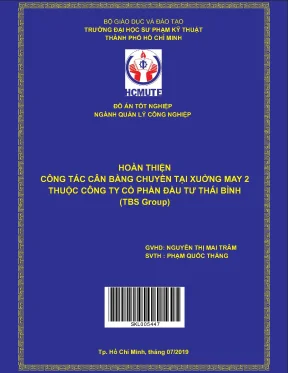 Đồ án hcmute hoàn thiện công tác cân bằng chuyền tại xưởng may 2 thuộc công ty cổ phần đầu tư thái bình