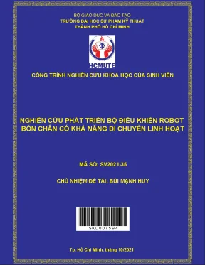 Hcmute nghiên cứu phát triển bộ điều khiển robot bốn chân có khả năng di chuyển linh hoạt