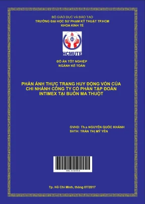 Đồ án hcmute phản ánh thực trạng huy động vốn của chi nhánh công ty cổ phần tập đoàn intimex tại buôn ma thuột