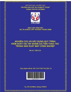 Hcmute nghiên cứu và xây dựng quy trình kiểm soát hai tay nhằm cải tiến thao tác trong sản xuất may công nghiệp