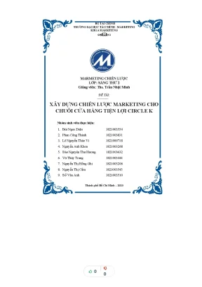 Tiểu luận xây dựng chiến lược marketing cho chuỗi cửa hàng tiện lợi circle k