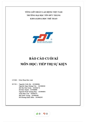 Tiểu luận báo cáo cuối kì môn học tiếp thị sự kiện chiến lược truyền thông sự kiện
