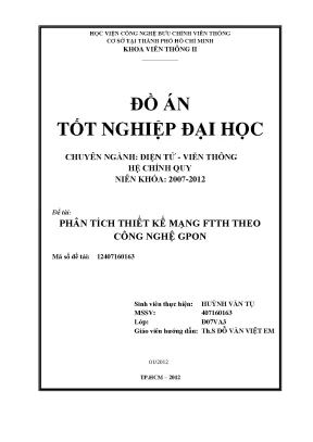 Tiểu luận đồ án phân tích thiết kế maṇ g ftth theo công nghệgpon