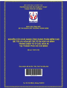 Hcmute nghiên cứu khả năng ứng dụng phần mềm cad để tối ưu hóa bố trí tờ in hộp và bình trang điện tử ở các nhà in tại thanh pho hcm