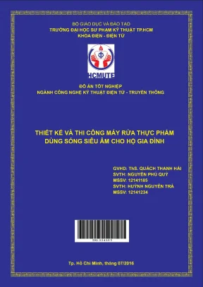 Đồ án hcmute thiết kế và thi công máy rửa thực phẩm dùng sóng siêu âm cho hộ gia đình