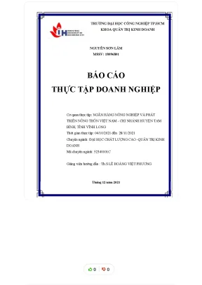 Báo cáo thực tập doanh nghiệp ngân hàng nông nghiệp và phát triển nông thôn việt nam chi nhánh huyện tam bình tỉnh vĩnh long