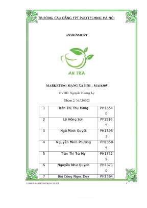 Tiểu luận marketing mạng xã hội an trà