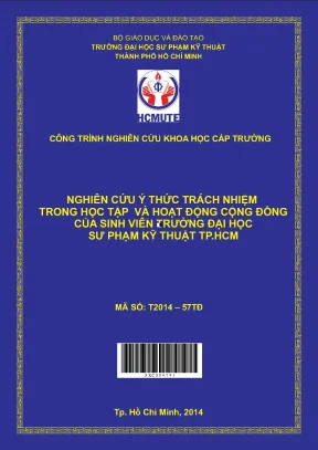 Hcmute nghiên cứu ý thức trách nhiệm trong học tập và họat động cộng đồng của sinh viên trường đại học sư phạm kỹ thuật hcm