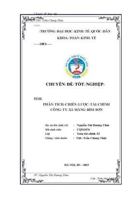 Tiểu luận phân tích chiến lược tài chính công ty xi măng bỉm sơn