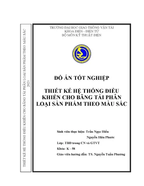 Tiểu luận thiết kế hệ thống điều khiển cho băng tải phân loại sản phẩm theo màu sắc