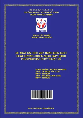 Đồ án hcmute đề xuất cải tiến quy trình kiểm soát chất lượng cho in nhãn giấy bằng phương pháp in kỹ thuật số