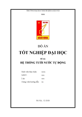 Tiểu luận đồ án tốt nghiệp đại học đề tài hệ thống tưới nước tự động
