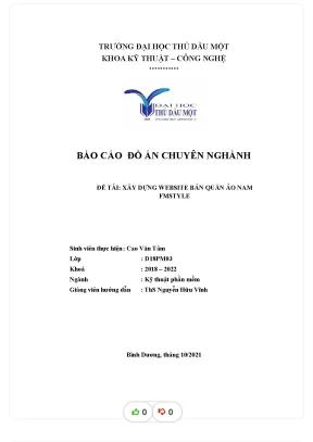 Báo cáo đồ án chuyên nghành đề tài xây dựng website bán quần áo nam fmstyle