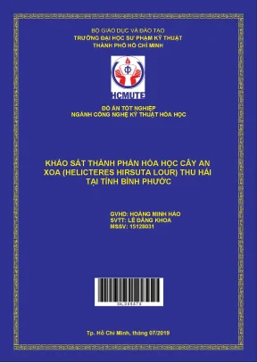 Đồ án hcmute khảo sát thành phần hóa học cây an xoa helicteres hirsuta lour thu hái tại tỉnh bình phước