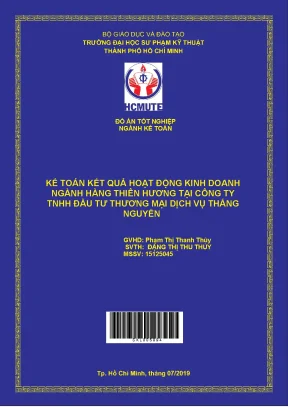 Đồ án hcmute kế toán kết quả hoạt động kinh doanh ngành hàng thiên hương tại công ty tnhh đầu tư thương mại dịch vụ thắng nguyễn