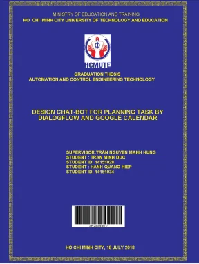 Đồ án hcmute design chat bot for planning task by dialogflow and google calendar