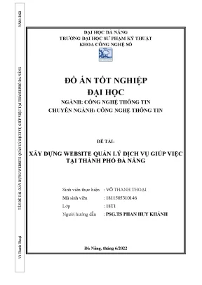 Đồ án tốt nghiệp xây dựng website quản lý dịch vụ giúp việc tại thành phố đà nẵng