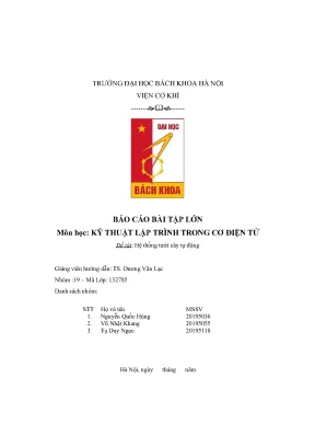Báo cáo bài tập lớn môn học kỹ thuật lập trình trong cơ điện tử đề tài hệ thống tưới cây tự động