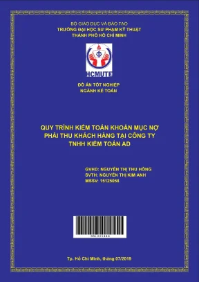 Đồ án hcmute qui trình kiểm toán khoản mục nợ phải thu khách hàng tại công ty tnhh kiểm toán ad