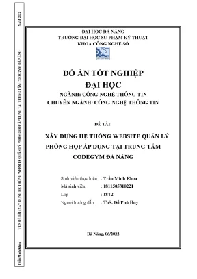 Xây dựng hệ thống website quản lý phòng họp áp dụng tại trung tâm codegym đà nẵng