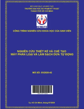Hcmute nghiên cứu thiết kế và chế tạo máy phân loại và làm sạch dừa tự động