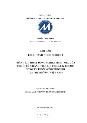Tiểu luận phân tích ho ng marketing mix c ạt độ ủa chu c ỗi ửa hàng tiện l i circle k thu ợ ộc công ty thnn vòng tròn đỏ tại thị trường việt nam