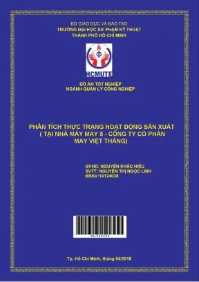 Đồ án hcmute phân tích thực trạng hoạt động sản xuất tại nhà máy may 5 công ty cổ phần may việt thắng