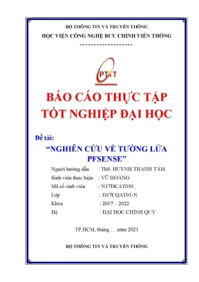 Báo cáo thực tập tốt nghiệp đại học đề tài nghiên cứu về tường lửa pfsense