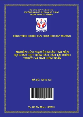 Hcmute nghiên cứu nguyên nhân tạo nên sự khác biệt giữa báo cáo tài chính trước và sau kiểm toán