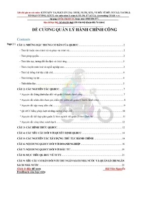 Tiểu luận đề cương quản lý hành chính công