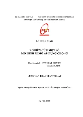 Nghiên cứu một số mô hình mimo áp dụng cho 4g