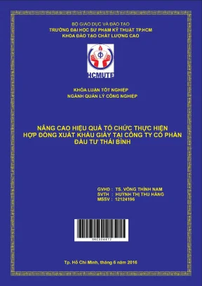 Đồ án hcmute nâng cao hiệu quả tổ chức thực hiện hợp đồng xuất khẩu giày tại công ty cổ phần đầu tư thái bình