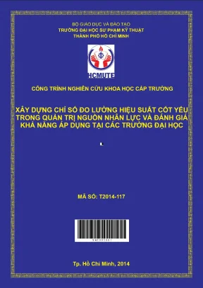 Hcmute xây dựng chỉ số đo lường hiệu suất cốt yếu trong quản trị nguồn nhân lực và đánh giá khả năng áp dụng tại các trường đại học