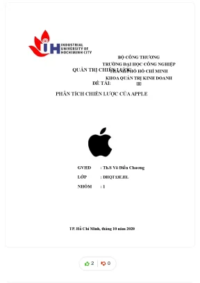 Quản trị chiến lược đề tài phân tích chiến lược của apple