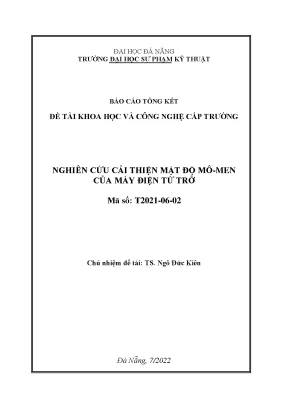 Nghiên cứu cải thiện mật độ mô men của máy điện từ trở