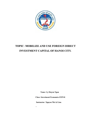 Tiểu luận topic mobilize and use foreign direct investment capital of hanoi city