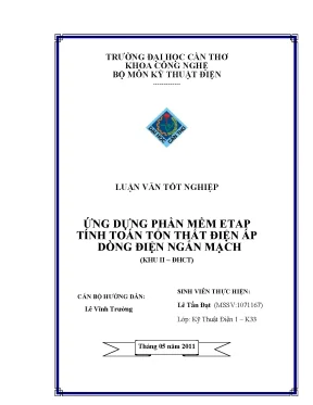 Ứng dựng phần mềm etap tính toán tổn thất ðiện áp dòng ðiện ngắn mạch