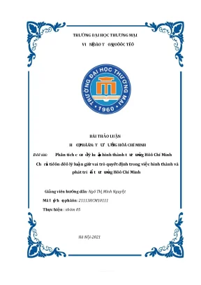 Tiểu luận thảo luận nhóm tmu tiền đề lý luận giữ vai trò quyết định trong việc hình thành và phát triển tư tưởng hồ chí minh