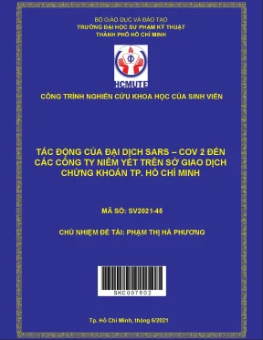 Hcmute tác động của đại dịch sars cov 2 đến các công ty niêm yết trên sở giao dịch chứng khoán tp hồ chí minh