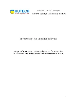 Tiểu luận nhận thức về hiện tượng trầm cảm của sinh viên trường đại học công nghệ thành phố hồ chí minh