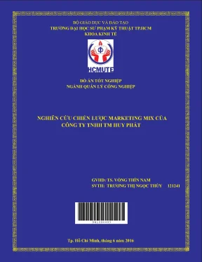 Đồ án hcmute nghiên cứu chiến lược marketing mix của công ty tnhh tm huy phát