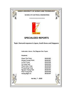 Tiểu luận specialized reports topic demand response in japan south korea and singapore